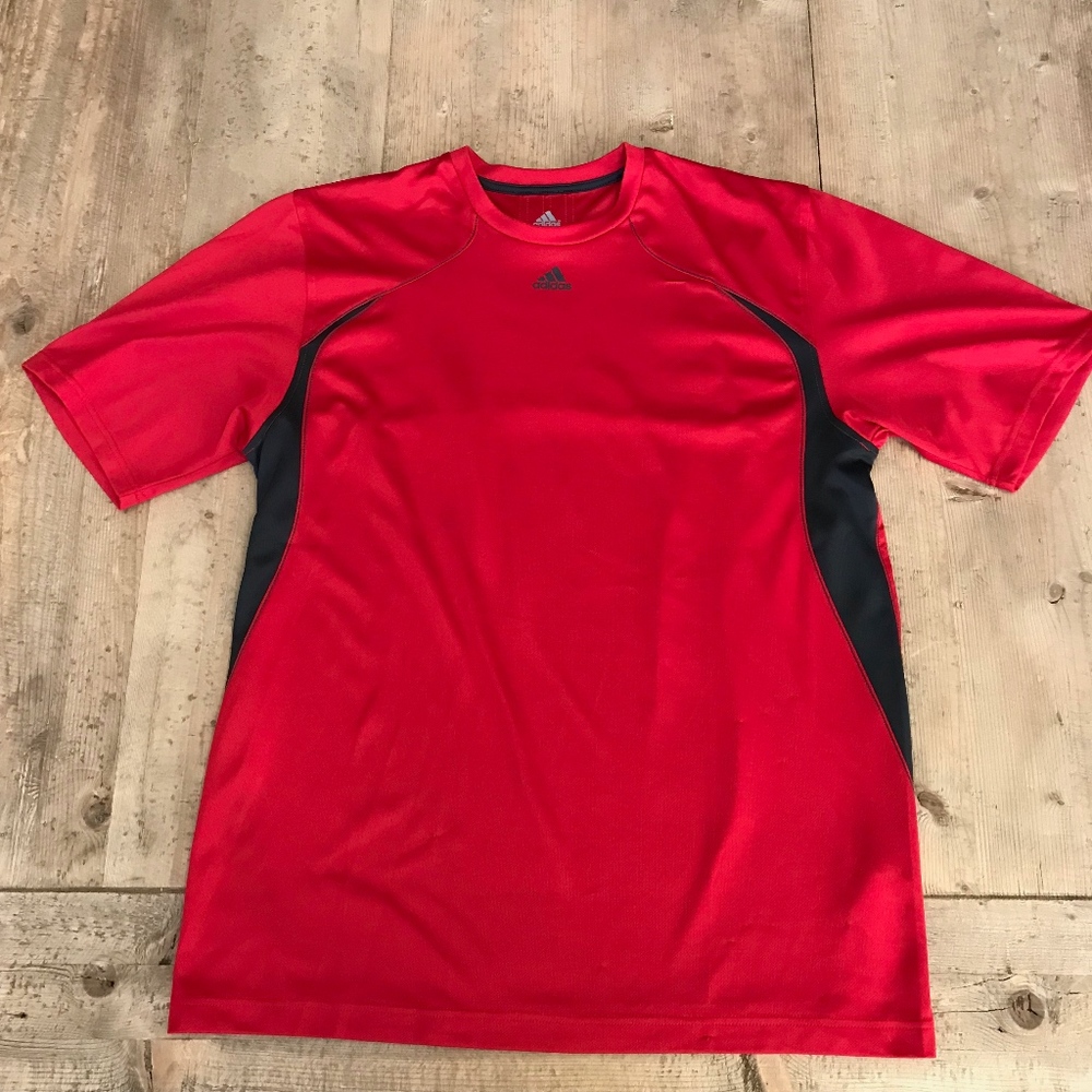 Adidas Red Athletic Short Sleeve T-Shirt